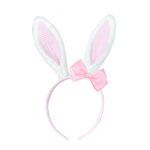 Seersucker Bunny Ears with Bow Headband | Pink Find Great Online