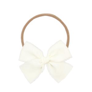 Chiffon Bow - Dove White Headband Online Online Cheap Online