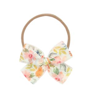 Chiffon Bow - Floral Headband Inexpensive Cheap Online