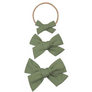 Linen Bow - Olive Headband Cheap With Credit Card