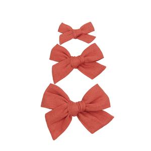 Linen Bow - Persimmon Clip Lowest Pice