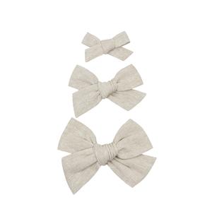 Linen Bow - Oatmeal Chambray Clip Discount Outlet Locations