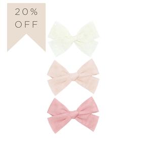 Tulle Bow 3 Pack: Blush Clips Outlet Purchase