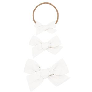 Linen Bow - White Headband Clearance Store Cheap Online
