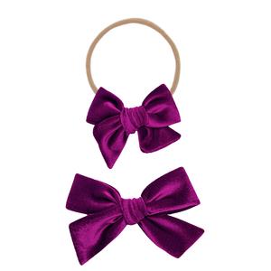 Velvet - Magenta Bow Headband Outlet Pay With Paypal