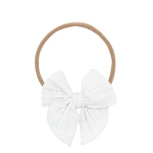 Cloud Muslin™ Heirloom Bow - White Headband Free Shipping Fast Delivery