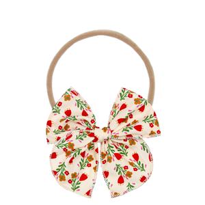 Heirloom Bow - Red Floral Headband Free Shipping Online