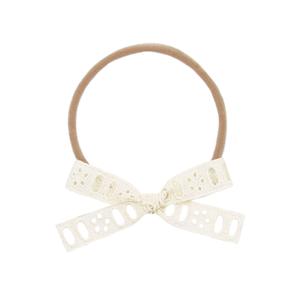 Lace Bow - Cream Eyelet Headband Sale For Cheap