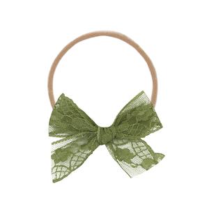 Lace Bow - Olive Headband Fashionable For Sale