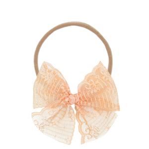 Lace Bow - Peach Headband Cheap Sale Low Cost
