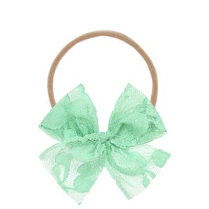 Lace Bow - Mint Headband Clearance Supply
