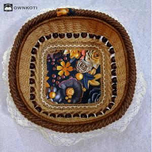 Floral Lace Edged Functional Storage Basket Factory Outlet