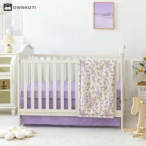 Elegant Floral Pure Cotton Crib Bedding Set(3PCS) On Hot Sale