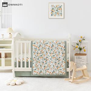Cotton Pastoral Orange Crib Bedding Set(3PCS) Buy Cheap Websites