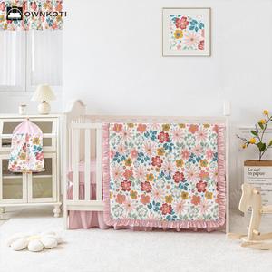 Girly Pink Cotton Crib Bedding Set(3PCS) Really Cheap
