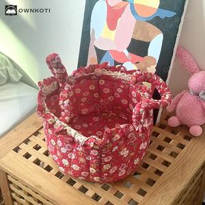 Cute Handmade Fabric Tabletop Storage Basket Free Shipping Cheap Online