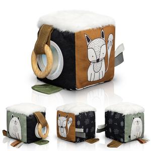 Cozy Cube: High Contrast Baby Toy with Teether, Mirror, and Crinkle Fun for Newborns Cheapest Sale Online