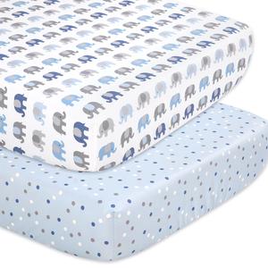 Sleepy Elephant 2-Pack Crib Sheet Set Quality Free Shipping For Sale