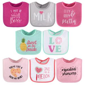 Pink Baby Girl Terry Bib Set of 8 Buy Cheap Clearance
