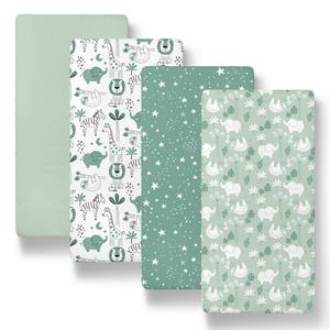 Green Safari Baby Bassinet Sheets 4-Pack for Boys and Girls Discount Official Site