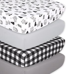 Grey Woodland 4-Pack Fitted Crib Sheet Set Cheap Geniue Stockist