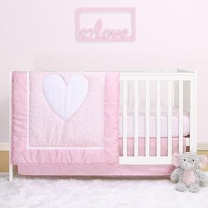 Hearts 3-Piece Crib Bedding Set Discount 2025 Unisex