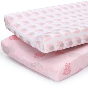 Pink Elephants & Hearts Changing Pad Covers Outlet 2025 Newest