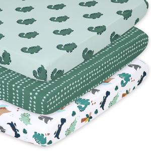 Green Dino Playard Mini Crib Sheets, 3-Pack Wide Range Of Online