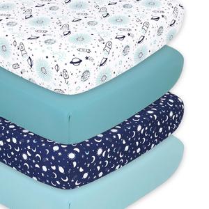Space 4-Pack Fitted Crib Sheet Set 2025 New Cheap Pice
