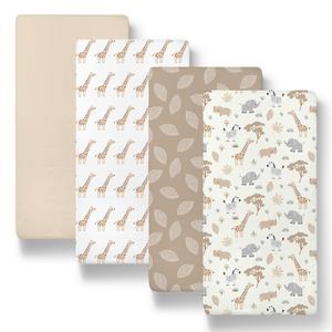 Safari Neutral Baby Bassinet Sheets 4-Pack for Boys and Girls Clearance Explore