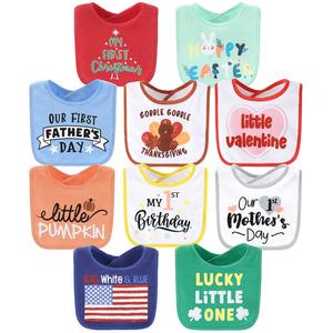 Holiday Baby Boy or Girl Terry Bibs Set of 10 Order Cheap Pice