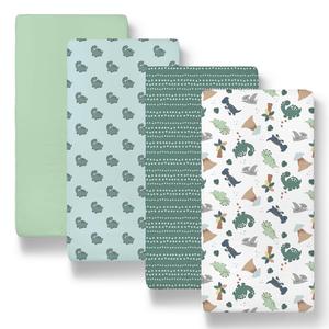 Green Dino Baby Bassinet Sheets 4-Pack for Girls Cheap Sale 100% Original