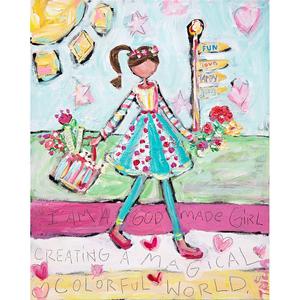 God Made Girl with Flower Crown Print Cheap Store
