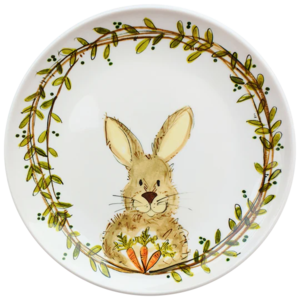 Cute Melamine Kid's Plate Woodland Creatures Bunny Pictures Cheap Pice
