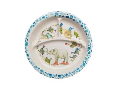 Baby Divided Plate Animal Friends Blue 8.5" Outlet Order