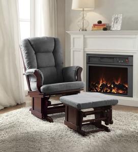 Adeliza - Microfiber Glider Chair With Ottoman - Gray Grey Outlet Store Online