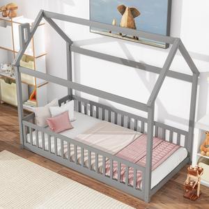 House Bed With Guardrails, Slats Professional