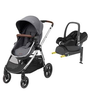 Maxi-Cosi Zelia Luxe Cabriofix i-Size & Base Travel System in Twillic Grey Clearance Marketable