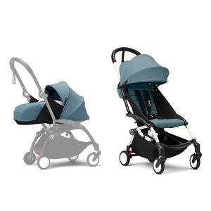 Stokke® YOYO³ Complete Stroller - White/Aqua Shop Sale Online