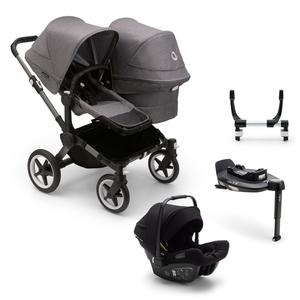 Bugaboo Donkey 5 Duo Complete Turtle Travel System in Grey Mélange For Sale 2025