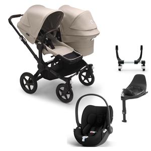 Bugaboo Donkey 5 Duo Complete Cloud T Travel System in Desert Taupe For Sale For Sale