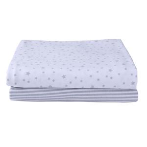 Clair de Lune Moses Fitted Printed Sheet 2 Pack Grey Low Cost For Sale