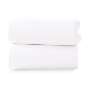 Clair De Lune 2 Pack Universal Bedside Crib Fitted Sheets White Free Shipping For Sale
