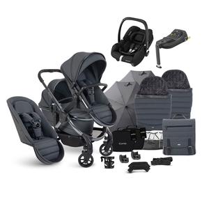 iCandy Peach 7 Double Complete Maxi-Cosi Travel System in Dark Grey With Credit Card Free Shipping