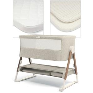 Mamas & Papas Lua Fawn Bedside Crib Oat Bundle Supply Online