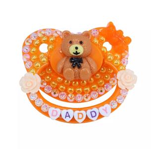 Orange Daddy Bear Adult Pacifier Cheap Sale Latest Collections
