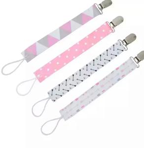 Pink Geometric Pacifier Clips (Set of 4) Clearance Tumblr