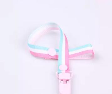 Pastel Stripes Pacifier Clip Authentic