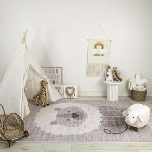 8' x 11' Beige and Gray Youthful Area Rug with Playful Animal Design – Perfect for Kids' Spaces! Clearance Pices