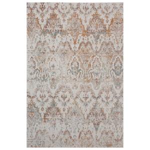5' x 8' Beige Damask Stain Resistant Area Rug - Stylish Indoor/Outdoor Design for Homes with Kids & Pets Cheap Professional